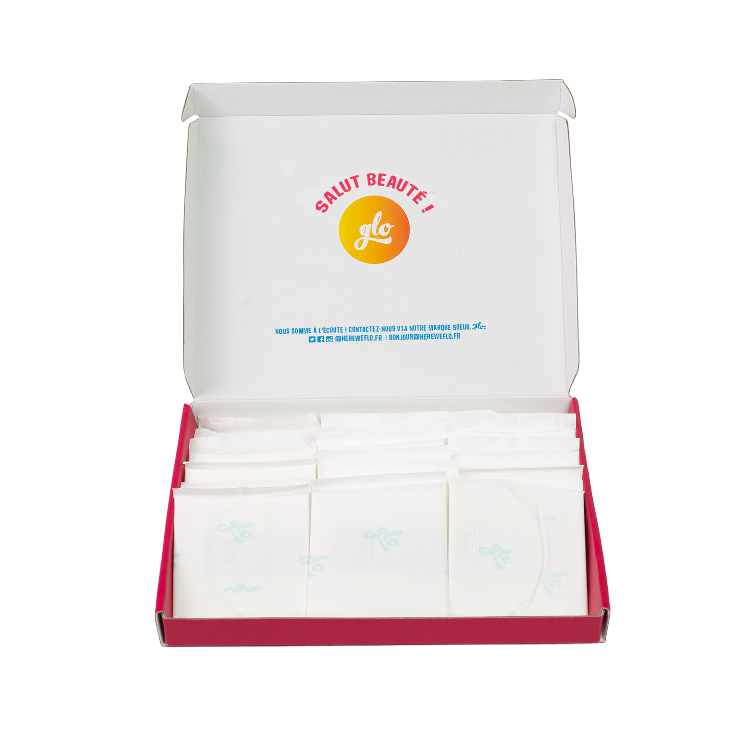 Le pack glo Mini - 16 mini-serviettes compactes anti-fuites urinaires
